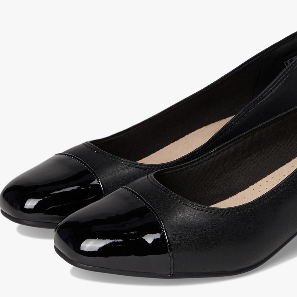 Clarks "Iridessa May" Patent Leather-Toe  Pumps
